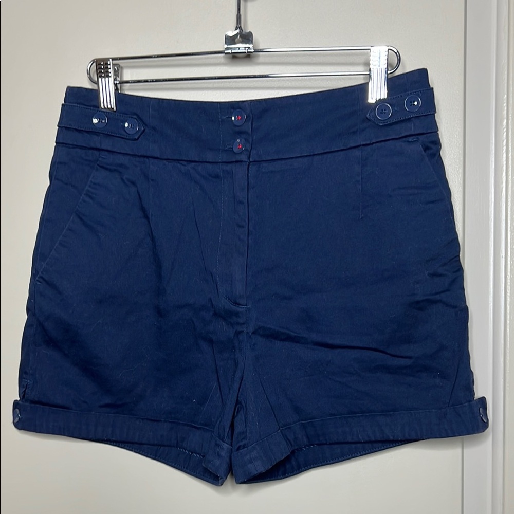 H&M Blue High Waist Tailored Shorts - Picture 1 of 7